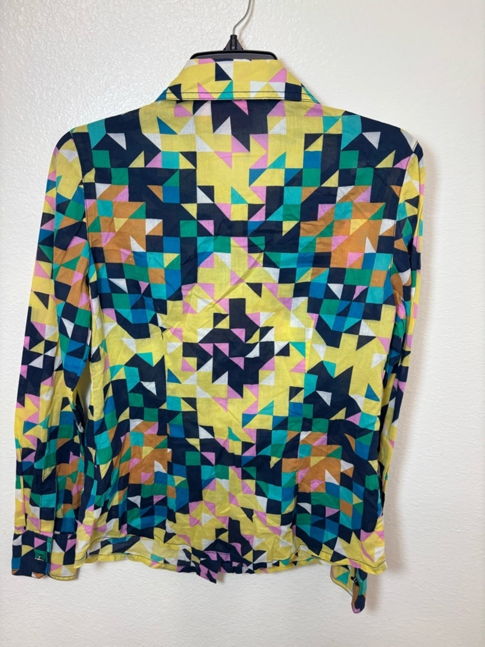 Tory Burch bold vintage Cotton Geometric Print button down dress Shirt - Picture 2 of 7